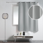 Rideau à œillets petite hauteur 140 x 180 cm – polyester uni essentiel – Gris