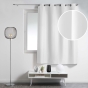 Rideau à œillets petite hauteur 140 x 180 cm – polyester uni essentiel – Blanc