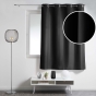 Lot de 2 Rideaux Spécial Petites Fenêtres à Œillets 140 x 180 cm – Uni Noir – Essentiel
