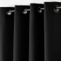 Rideau à œillets petite hauteur 140 x 180 cm – polyester uni essentiel – Noir