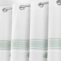 Rideau Tamisant à Œillets 140 x 240 cm – Coton avec Haut Brodé – Amaya Vert