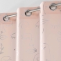 Rideau à Œillets 140 x 260 cm – Polyester Imprimé Métallisé – Artyline Rose/Argent