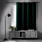 Rideau occultant à œillets 140 x 180 cm – Uni Emeraude – Petite hauteur –
