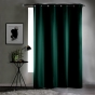 Rideau Occultant Grande Hauteur 135 x 280 cm – Uni Emeraude – À Œillets