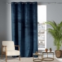 Lot de 2 Rideaux Tamisants à Œillets 140 x 240 cm – Velours Doux – Velvetine Bleu Marine