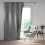 Rideau à Œillets 140 x 260 cm – 100 % Occultant / Chambray Uni – Crépuscule Gris