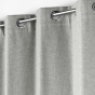 Rideau à Œillets 140 x 260 cm – 100 % Occultant / Chambray Uni – Crépuscule Gris