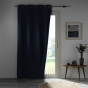 Rideau a oeillets 140 x 260 cm 100% occultant/microfibre unie obscure Marine