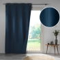 Rideau a oeillets 140 x 260 cm 100% occultant/microfibre unie obscure Marine