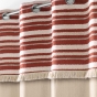 Lot de 2 Rideaux Tamisants à Œillets 140 x 240 cm – Coton Uni + Top Rayé à Franges – Atlas Terracotta