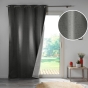 Lot de 4 Rideaux Thermiques 140 x 260 cm – 100 % Occultants / Jacquard – Darko Anthracite