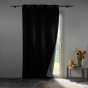 Lot de 2 Rideaux Thermiques 140 x 260 cm – 100 % Occultants / Jacquard – Darko Noir