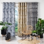Rideau à œillets 140 x 260 cm – Jacquard FAGGY Taupe – Motif feuillage élégant