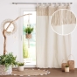 Rideau à passants 140 x 240 cm – Polycoton uni & top macramé – Samaya Naturel