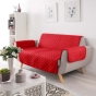 Protège-Canapé Matelassé 223 x 179 cm – Microfibre Unie LOUNGE Rouge