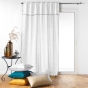 Rideau à passants cache-volants en coton – 140 x 240 cm – Mistraline Blanc