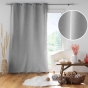 Rideau à Œillets Isolant Phonique et Thermique – Doublé Polaire – Jupiter Gris – 140 x 260 cm