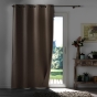 Rideau à œillets 135 x 260 cm – 100% occultant – Tissu chambray uni – Noisette