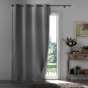 Rideau à œillets 135 x 260 cm – 100% occultant – Tissu chambray uni – Gris