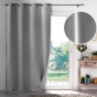 Rideau à œillets 135 x 260 cm – 100% occultant – Tissu chambray uni – Gris