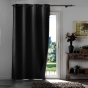 Rideau à œillets 135 x 260 cm – 100% occultant – Tissu chambray uni – Anthracite