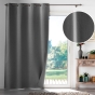 Rideau à œillets 135 x 260 cm – 100% occultant – Tissu chambray uni – Anthracite