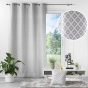 Rideau à Œillets 140 x 260 cm – Jacquard Chenille à Motifs – Mariella Gris