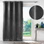 Rideau à œillets 135 x 280 cm – occultant – velours frappé Mélodie – grande hauteur - Anthracite