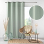 Lot de 4 Rideaux Unis à Œillets 140 x 260 cm – Microfibre – Absolu Sauge