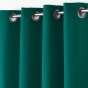 Rideau À Œillets 140 x 260 cm Polyester Uni Essentiel - Vert émeraude