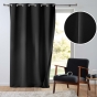 Rideau à Œillets 135 x 260 cm – Tamisant Isolant Thermique – Micropolar Noir