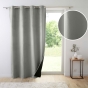 Lot de 2 Rideaux Isolants Thermiques à Œillets 140 x 260 cm – Velours Relief – Polarchic Gris