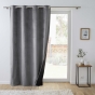 Lot de 2 Rideaux Isolants Thermiques à Œillets 140 x 260 cm – Velours Relief – Polarchic Anthracite