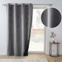 Rideau Isolant Thermique à Œillets 140 x 260 cm – Velours Relief – Polarchic Anthracite