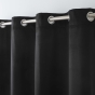 Lot de 2 Rideaux Isolants Thermiques à Œillets 140 x 260 cm – Velours Relief – Polarchic Noir