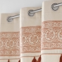 Rideau à œillets 140 x 240 cm – Polycoton uni ISALINA avec pompons Terracotta