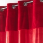 Rideau à Œillets 140 x 240 cm – Velours et Imitation Fourrure – Caresse Rouge