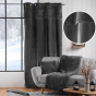 Rideau à Œillets 140 x 240 cm – Velours et Imitation Fourrure – Caresse Anhracite