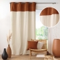 Rideau tamisant à œillets 140 × 240 cm — Polycoton bouclette TESSA - Camel