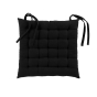 Assise matelassée 38 x 38 cm – Coton/Polyester recyclé GRS – Twily Noir