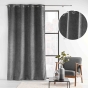 Rideau à œillets 140 x 260 cm – Velours à relief Verra Anthracite