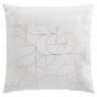Coussin déhoussable 60 x 60 cm – Polyester imprimé métallisé – Louxor Blanc/Or