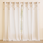 Lot de 2 Rideaux à Œillets Lacia - 140 x 240 cm - Polycoton Uni avec Détails en Jute et Pompons