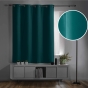 Rideau occultant à œillets 135 x 180 cm – Uni Bleu paon – Petite hauteur