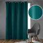 Rideau à œillets 135 x 280 cm occultant uni Bleu paon – grande hauteur