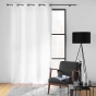Rideau à œillets 140 x 260 cm – Polyester uni Soline – Blanc