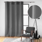 Rideau à œillets 140 x 260 cm – Polyester uni Soline – Béton