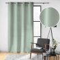 Rideau grande hauteur à œillets 140 x 280 cm – Polyester uni SOLINE – Sauge