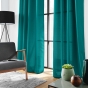 Rideau grande hauteur à œillets 140 x 280 cm – Polyester uni SOLINE – BLEU PAON