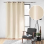 Rideau grande hauteur à œillets 140 x 280 cm – Polyester uni SOLINE – NATUREL